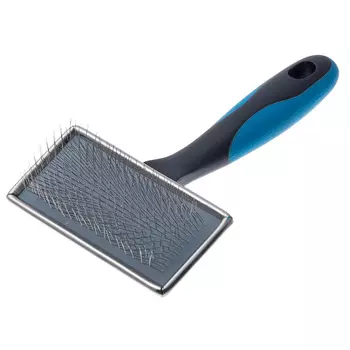 Delight Пуходерка металлическая для кошек и собак мелких и средних пород, черно-синий