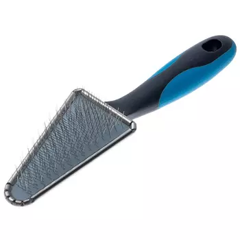 Delight Пуходёрка треугольная металлическая для кошек и собак, черно-синий