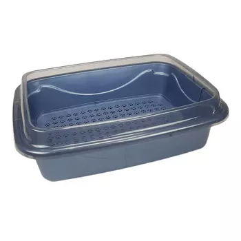 Dogman Лоток большой для кошек Триплекс, 38х48х16 см, перламутровый синий