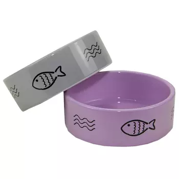 Dogman Миска керамическая для кошек и собак Рыбка, 280 мл