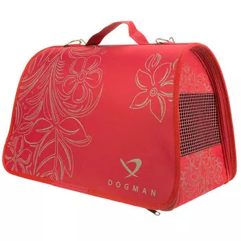 Dogman Сумка Лира № 2 для кошек и собак мелкого и среднего размера, 40х25х24см, красная