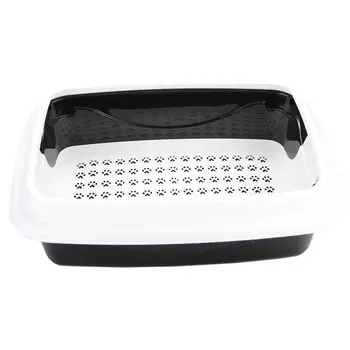 Dogman Туалет большой для кошек Триплекс, 38х48х16см, черно-белый