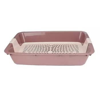 Dogman Туалет для кошек большой, 41х31х7,5 см, пудрово-розовый