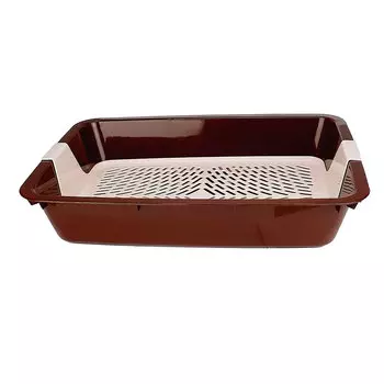 Dogman Туалет большой для кошек, 41х31х7,5 см, коричнево-пудровый