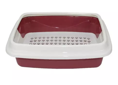 Dogman Туалет большой для кошек Триплекс, 38х48х16 см, бордовый