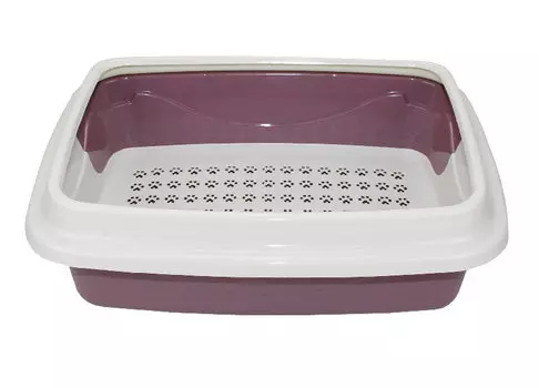 Dogman Туалет большой для кошек Триплекс, 38х48х16 см, розовый