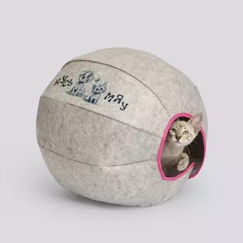 Домоседы Домик мягкий для кошек и собак мелких пород Кусь-Мяу, 45х45х45 см