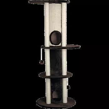 Домоседы Игровой комплекс для кошек с домиком и когтеточкой с тоннелем и площадками коричневый, 90х70х185 см