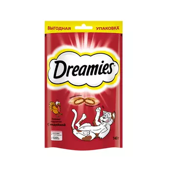 Dreamies Лакомство Подушечки с индейкой для кошек, 140 гр.