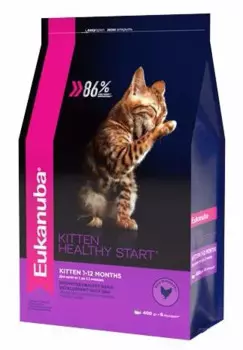 Eukanuba Kitten Healthy Start Сухой корм для котят от 1 до 12 месяцев, с курицей, 400 гр.