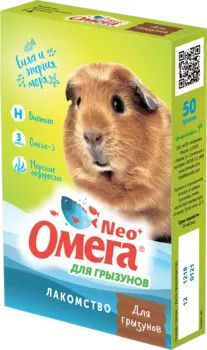 Фармакс Омега Neo+ Лакомство мультивитаминное для грызунов с биотином, 50 гр.