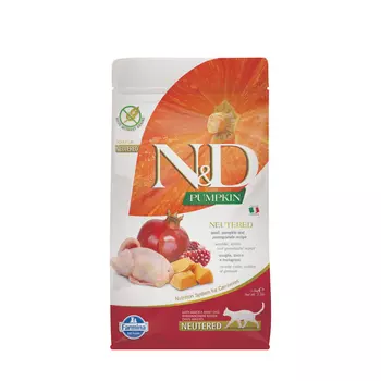 Farmina N&D Pumpkin Сухой корм для стерилизованных кошек и кастрированных котов, тыква, перепел, 1,5 кг