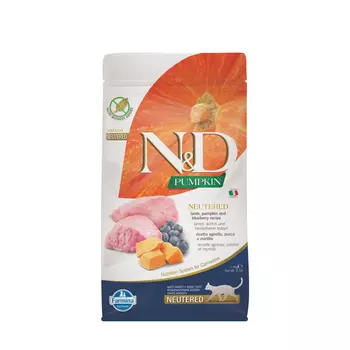 Farmina N&D Pumpkin Сухой корм для стерилизованных кошек и кастрированных котов, тыква, ягненок и черника, 1,5 кг