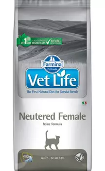 Farmina Vet Life Neutered Female Сухой диетический корм для стерилизованных кошек, с курицей, 400 гр.