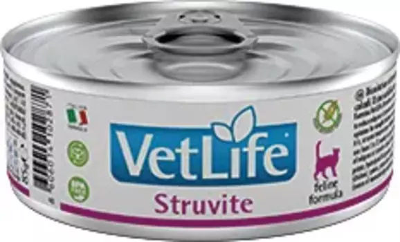 Farmina Vet Life Struvite Влажный корм (консервы) для кошек при мочекаменной болезни, 85 гр.