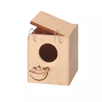 Ferplast Домик деревянный Нидо для птиц, мини, 11,5x12,5x12 см