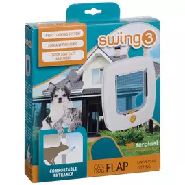 Ferplast Дверь для кошек и собак Свинг, 3, 22,5 x 25,2 см, белая