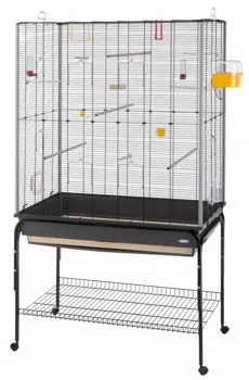 Ferplast Клетка с подставкой для мелких птиц Planeta Nerra Gabbia, 99,5x53x171,5 см