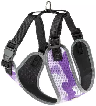 Ferplast Шлейка для собак Nikita Fashion, XS, обхват шеи 19-26 см, обхват груди 28-40 см, ширина 10 мм, фиолетовая