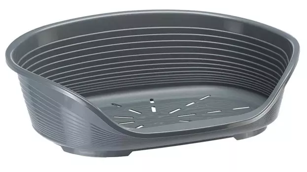 Ferplast Лежак пластиковый для кошек и собак крупных пород Siesta Deluxe 12, 100х65 см, серый