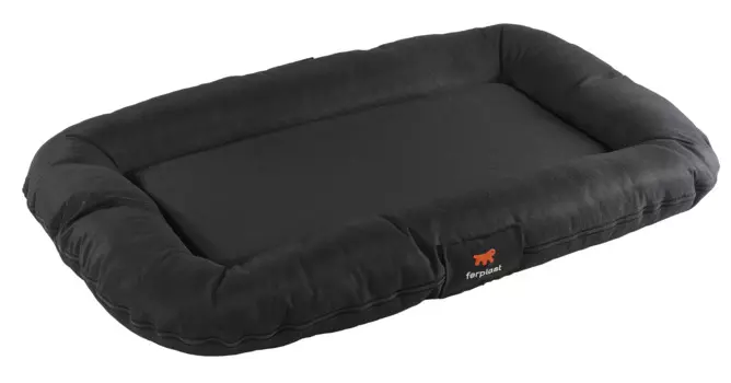 Ferplast Лежак для кошек и собак 100х70х12см собак Оскар 100 черный прямоугольный с низкими бортами