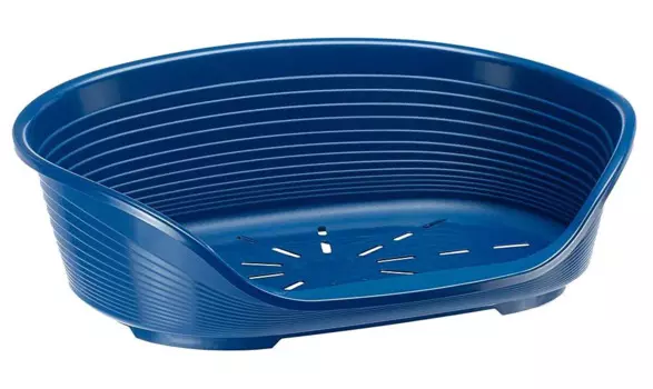 Ferplast Лежак пластиковый для кошек и собак мелких пород Siesta Deluxe 4, 54х35 см, синий