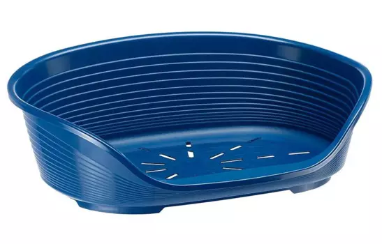 Ferplast Лежак пластиковый Siesta Deluxe 6 для кошек и собак средних пород, 62х41 см, синий
