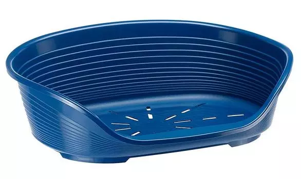 Ferplast Лежак пластиковый для кошек и собак средних пород Siesta Deluxe 8, 74х48 см, синий