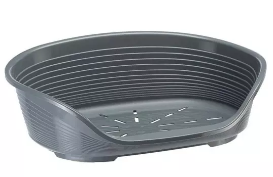 Ferplast Лежак пластиковый для кошек и собак средних пород Siesta Deluxe 8, 74х48 см, серый