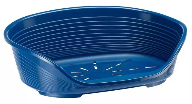 Ferplast Лежак пластиковый для кошек и собак крупных пород Siesta Deluxe 10, 84х55 см, синий