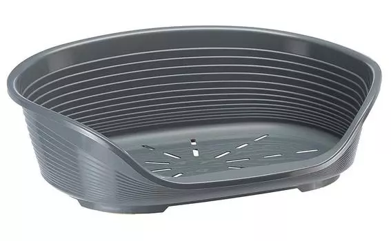 Ferplast Лежак пластиковый для кошек и собак крупных пород Siesta Deluxe 10, 84х55 см, серый