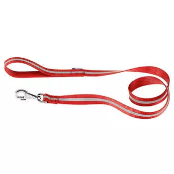 Ferplast Поводок нейлоновый со светоотражающей полоской для собак Club Reflex, 120х2 см, красный