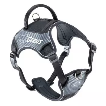 Ferplast Шлейка для собак с магнитными застежками Genius, объем шеи 56-78 см, объем груди 81-105 см, черный