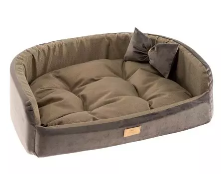 Ferplast Софа Harris 65 для кошек и собак мелких пород, 64x48x17 см, твид, коричневый