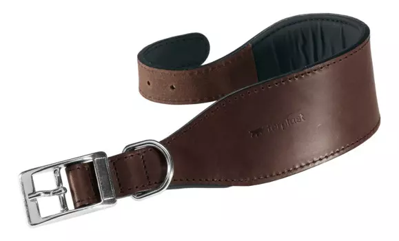 Ferplast Ошейник для собак кожаный Vip CW, обхват шеи 36,5 см, ширина 3,8 см, коричневый