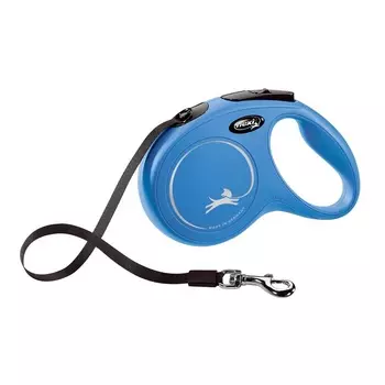 Flexi Рулетка для собак New Classic, M, до 25 кг, ремень 5 м, синий