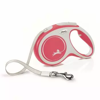 Flexi Рулетка для собак New Comfort, M, до 25 кг, ремень 5 м, красный