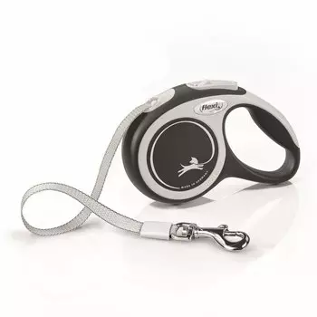 Flexi Рулетка для собак New Comfort, XS, до 12 кг, ремень 3 м, черно-белая