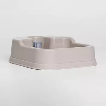 Georplast Миска с автопоилкой для кошек и собак, 23,5х20х5,5 см, бежевая