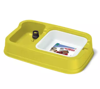 Georplast Миска с автопоилкой для кошек и собак, 34х20,5 см, зеленая