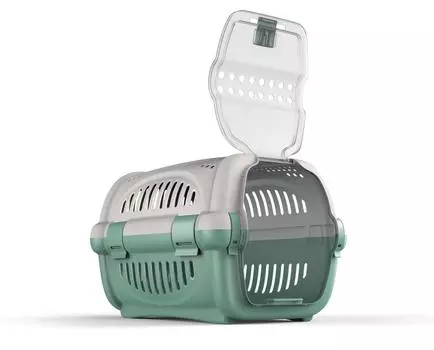 Georplast Переноска Рино для кошек и собак мелкого размера, 35х51х33 см, зеленая