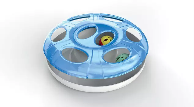 Georplast Игрушка для кошек Трек с мячиками, 25х8 см, синий