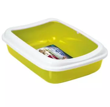 Georplast Туалет для кошек с бортиком 38х28х10,5см зеленый