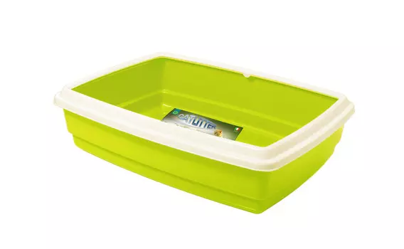 Georplast Туалет для кошек с бортиком 54х40х14см зеленый