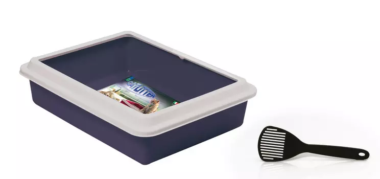 Georplast Туалет с бортиком/совком 43,5х34х11см серый