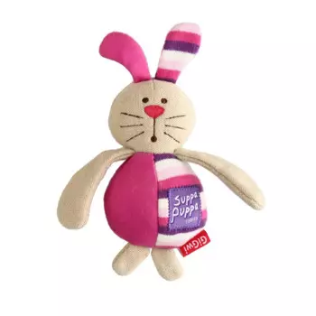 GiGwi Игрушка для маленьких собак Зайка с пищалкой 17см