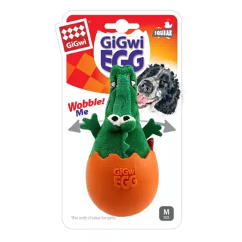 GiGwi Игрушка для собак EGG Крокодил с пищалкой 14 см