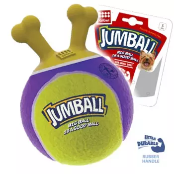 GiGwi Игрушка для собак Jumball теннисная резина, желтый/фиолетовый, 14 см