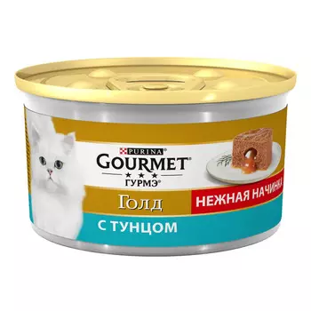 Gourmet Влажный корм Голд Нежная начинка для кошек, с тунцом, 85 г