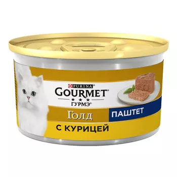 Gourmet Влажный корм Голд Паштет для кошек, с курицей, 85 г